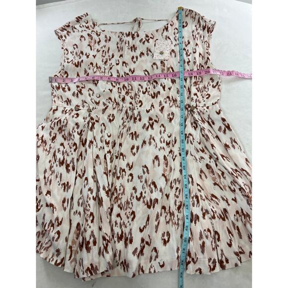 NWT Free People Printed Mini Short Dress Ivory Combo Medium Open Back Coastal - Picture 10 of 10